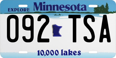 MN license plate 092TSA
