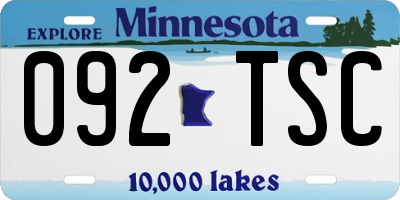MN license plate 092TSC