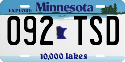 MN license plate 092TSD