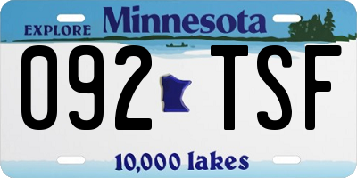 MN license plate 092TSF