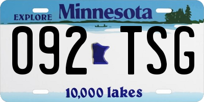 MN license plate 092TSG