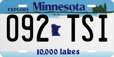 MN license plate 092TSI