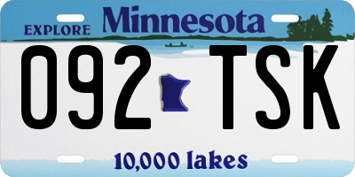 MN license plate 092TSK