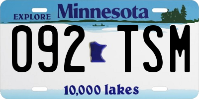 MN license plate 092TSM