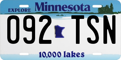 MN license plate 092TSN