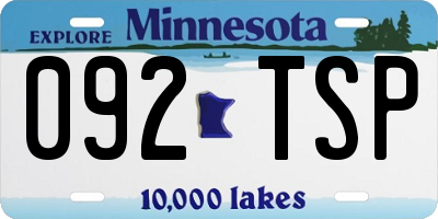 MN license plate 092TSP