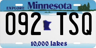 MN license plate 092TSQ