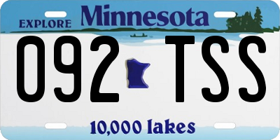MN license plate 092TSS