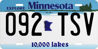 MN license plate 092TSV