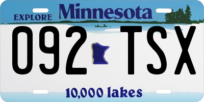 MN license plate 092TSX