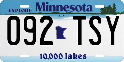 MN license plate 092TSY