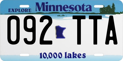 MN license plate 092TTA