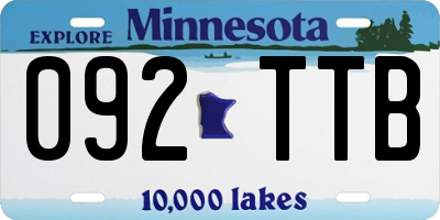MN license plate 092TTB