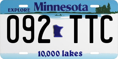 MN license plate 092TTC
