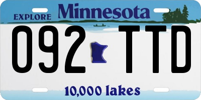 MN license plate 092TTD