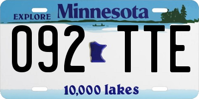 MN license plate 092TTE