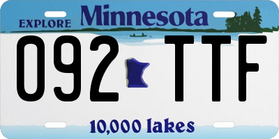 MN license plate 092TTF