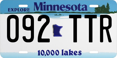 MN license plate 092TTR