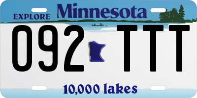 MN license plate 092TTT