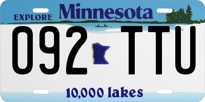 MN license plate 092TTU