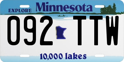 MN license plate 092TTW