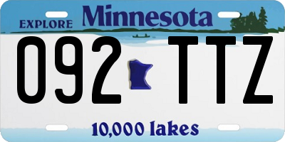 MN license plate 092TTZ