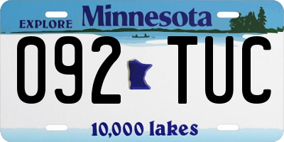 MN license plate 092TUC