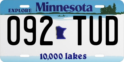MN license plate 092TUD