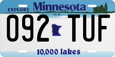MN license plate 092TUF