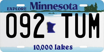 MN license plate 092TUM