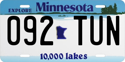MN license plate 092TUN