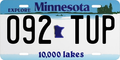 MN license plate 092TUP