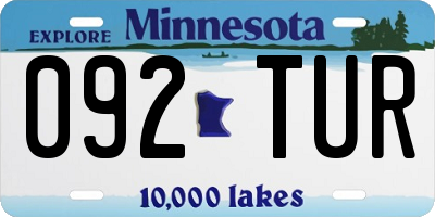 MN license plate 092TUR