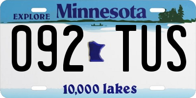 MN license plate 092TUS