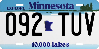 MN license plate 092TUV