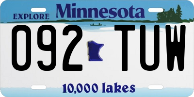 MN license plate 092TUW