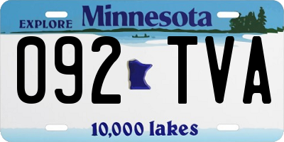 MN license plate 092TVA