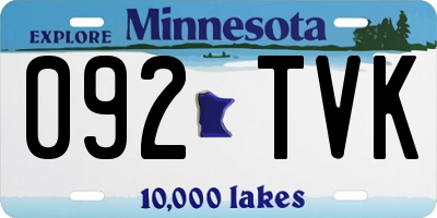 MN license plate 092TVK