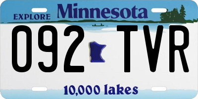 MN license plate 092TVR