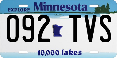 MN license plate 092TVS