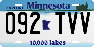 MN license plate 092TVV