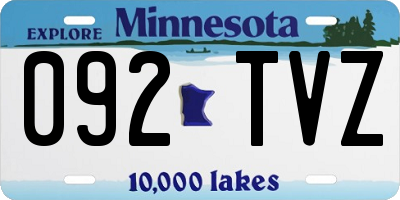 MN license plate 092TVZ