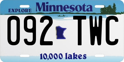 MN license plate 092TWC