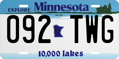 MN license plate 092TWG