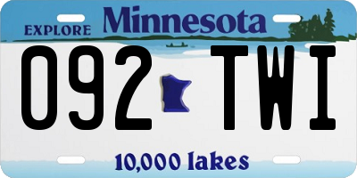 MN license plate 092TWI