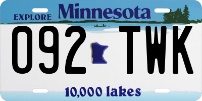 MN license plate 092TWK