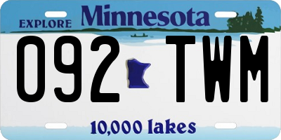 MN license plate 092TWM