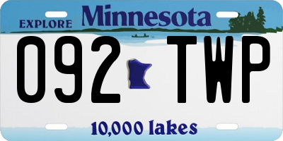 MN license plate 092TWP