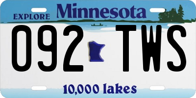 MN license plate 092TWS