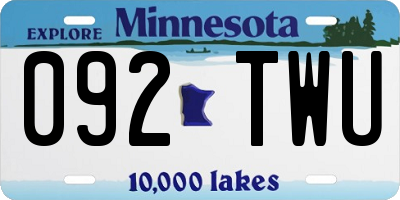 MN license plate 092TWU